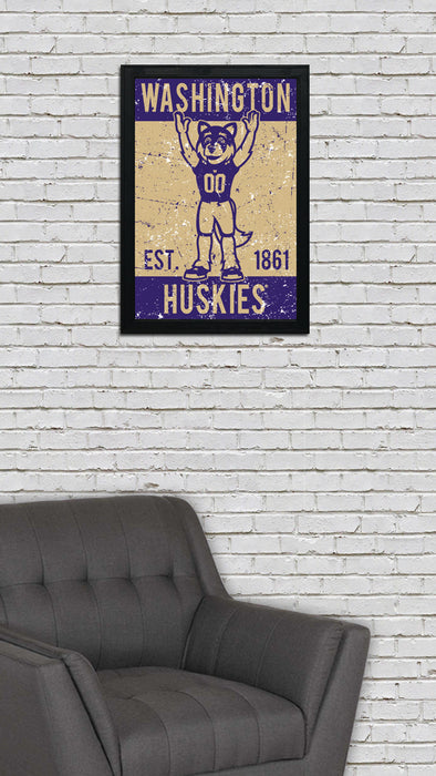Limited Edition Washington Huskies Mascot Poster Print Art - 13x19"
