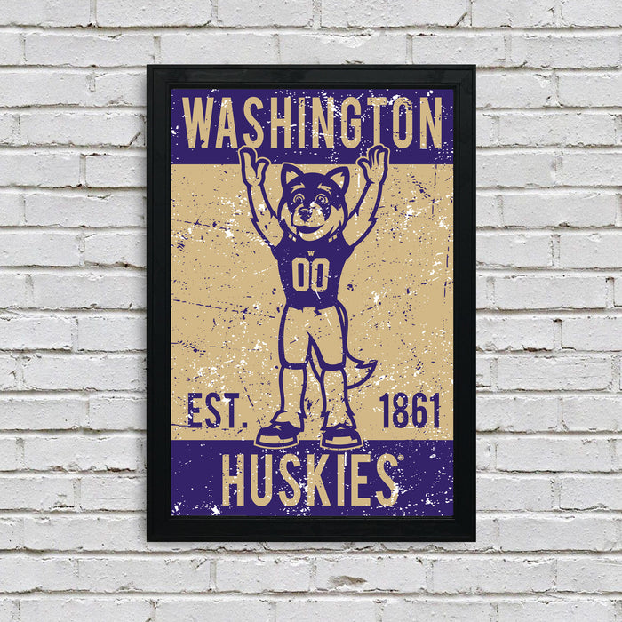 Limited Edition Washington Huskies Mascot Poster Print Art - 13x19"