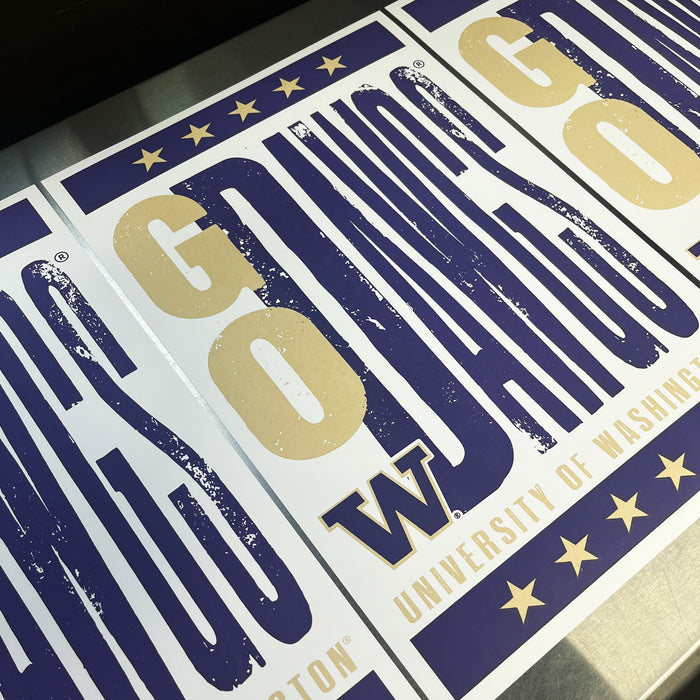 Limited Edition Washington Huskies Go Dawgs Poster - Letterpress Print Art - 13x19"