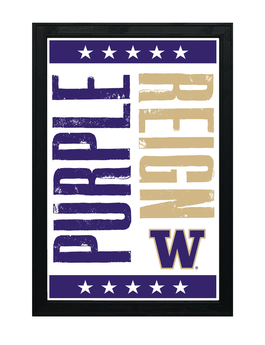 Limited Edition Washington Huskies Purple Reign Poster - Letterpress Print Art - 13x19"