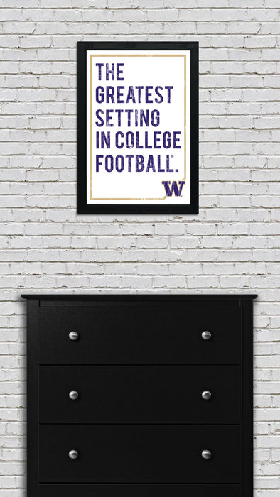 Limited Edition Washington Huskies The Greatest Setting Poster Print Art - 13x19"