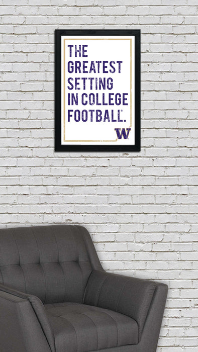 Limited Edition Washington Huskies The Greatest Setting Poster Print Art - 13x19"