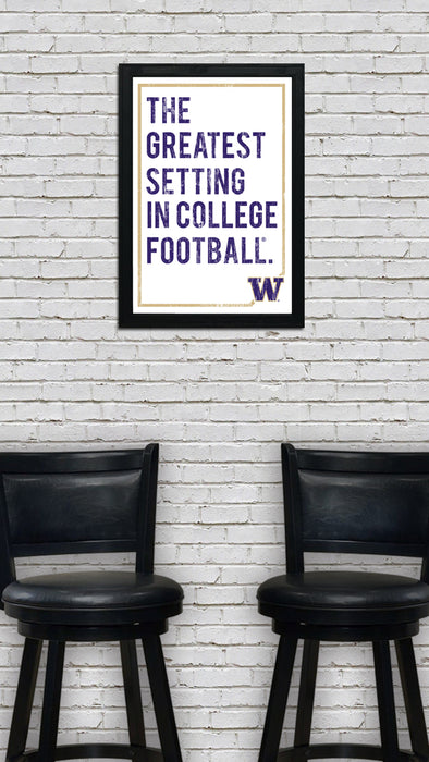Limited Edition Washington Huskies The Greatest Setting Poster Print Art - 13x19"