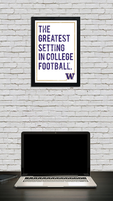 Limited Edition Washington Huskies The Greatest Setting Poster Print Art - 13x19"