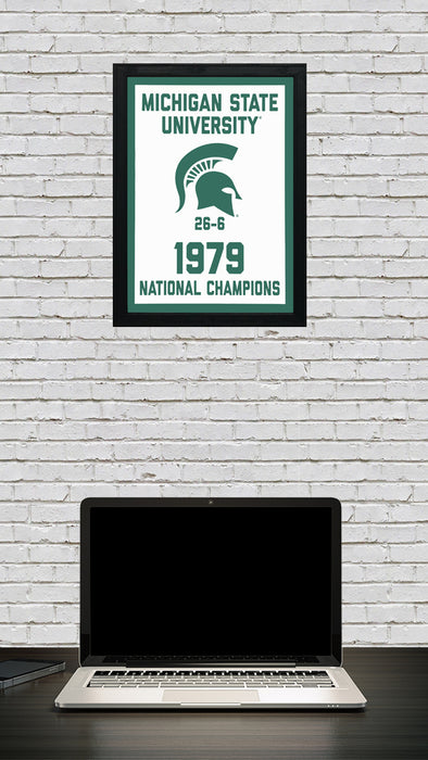 Limited Edition Michigan State 1979 National Championship Basketball Banner Poster - Gifts for Mich State Spartans Fans - Poster Art Print 13x19"