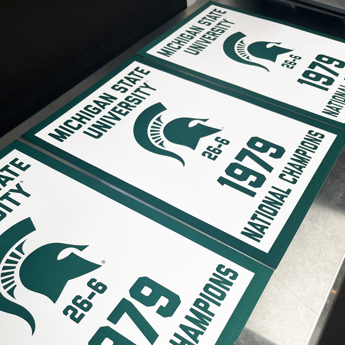 Limited Edition Michigan State 1979 National Championship Basketball Banner Poster - Gifts for Mich State Spartans Fans - Poster Art Print 13x19"