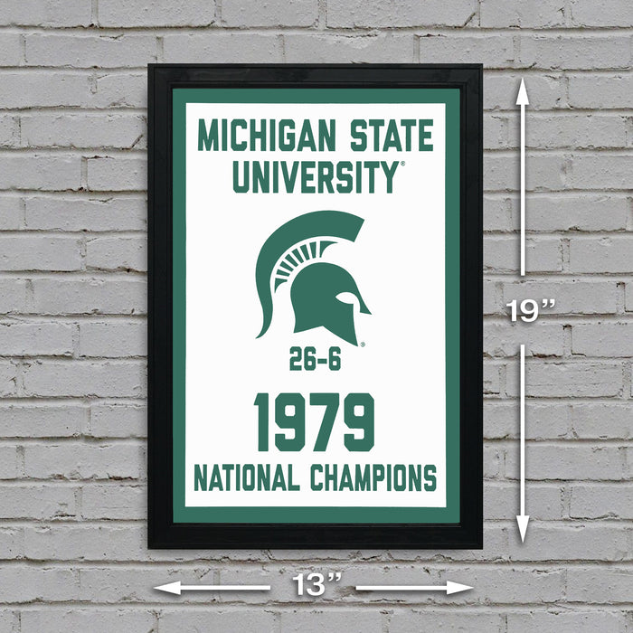 Limited Edition Michigan State 1979 National Championship Basketball Banner Poster - Gifts for Mich State Spartans Fans - Poster Art Print 13x19"