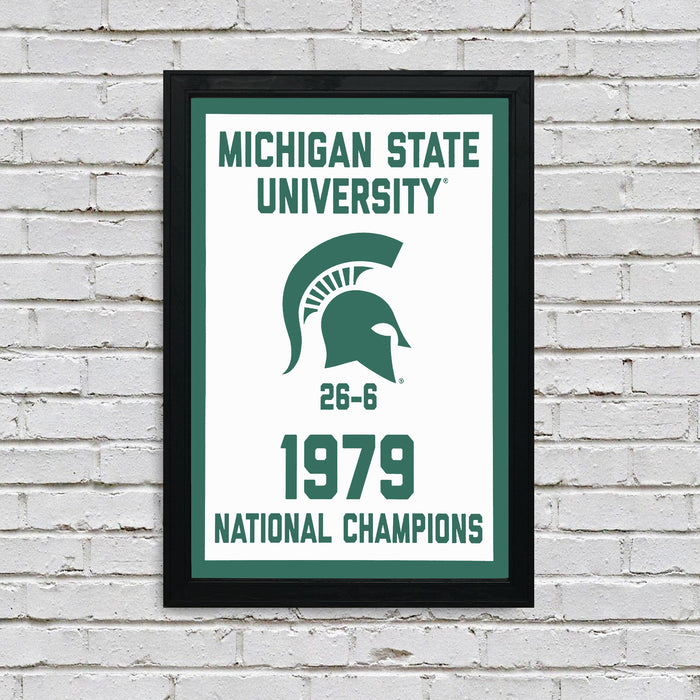 Limited Edition Michigan State 1979 National Championship Basketball Banner Poster - Gifts for Mich State Spartans Fans - Poster Art Print 13x19"