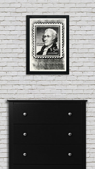 Limited Edition Alexander Hamilton Poster - Postage Stamp Art Print - 13x19"