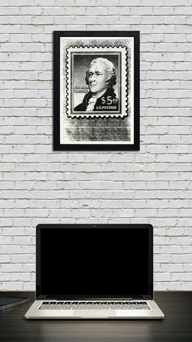 Limited Edition Alexander Hamilton Poster - Postage Stamp Art Print - 13x19"