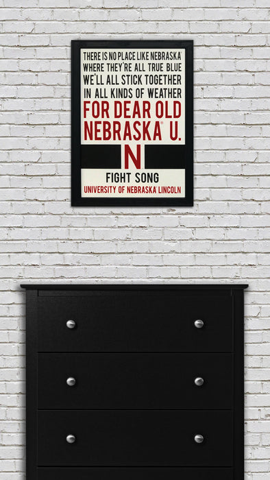 Limited Edition Nebraska Cornhuskers "Dear Old Nebraska U" College Football Poster Art - 13x19"