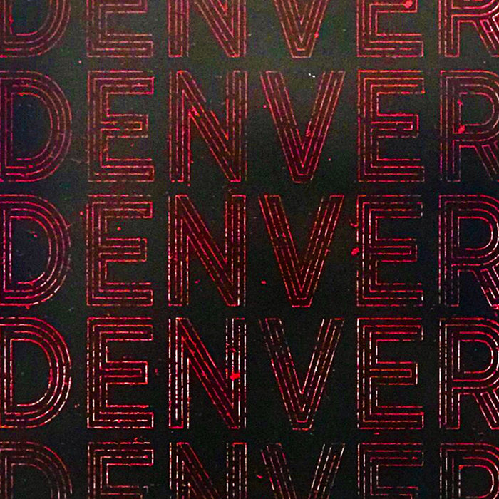 Limited Edition Denver Typography Poster Art - Red and Black Print - 13x19"