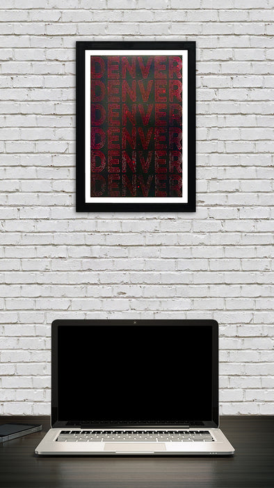 Limited Edition Denver Typography Poster Art - Red and Black Print - 13x19"