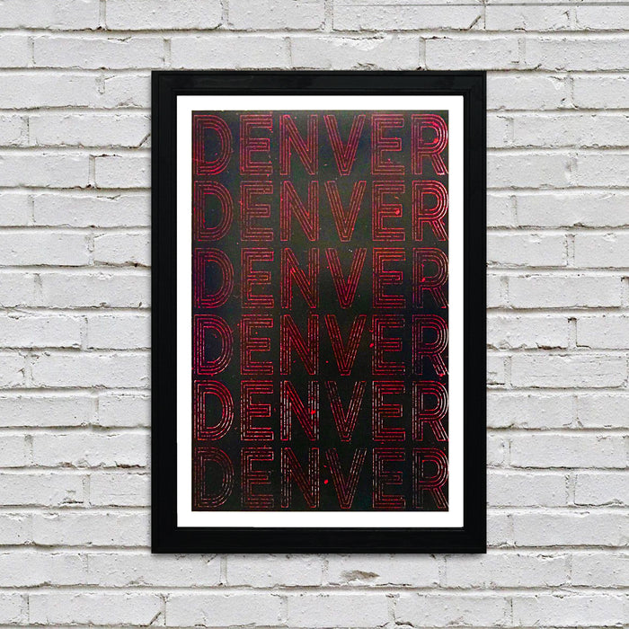 Limited Edition Denver Typography Poster Art - Red and Black Print - 13x19"