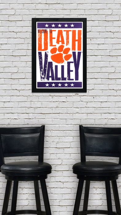 Limited Edition Welcome To Death Valley Letterpress Clemson Tigers Poster Art - 13x19"