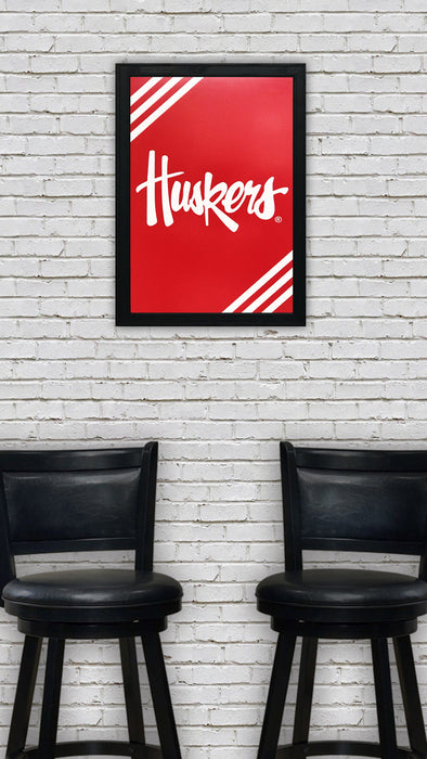 Limited Edition Nebraska Cornhuskers Script Logo Poster Art - 13x19"