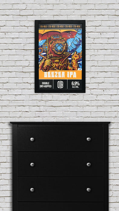 Limited Edition Old Irving Brewing Beezer IPA Craft Beer Poster - 13x19"