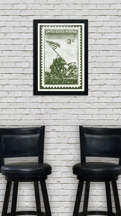 Limited Edition Iwo Jima Marines Iconic Poster - Postage Stamp Art - 13x19"