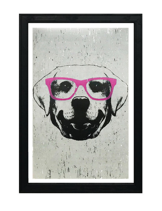 Limited Edition Labrador Retriever with Pink Glasses Art Print / Poster - 13x19"
