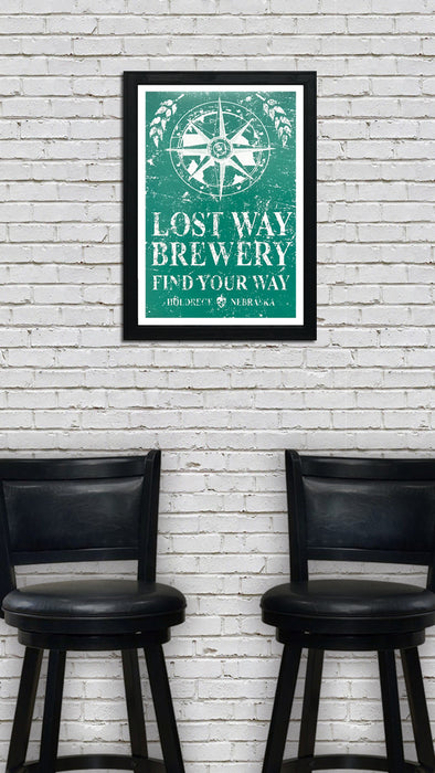 Limited Edition Lost Way Brewery - Craft Beer Poster - Emerald Green - 13x19"