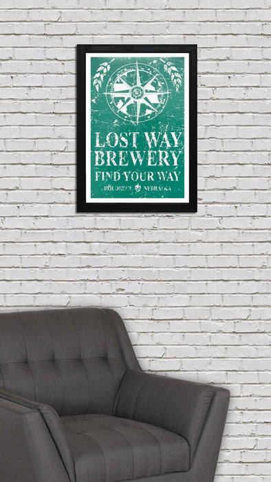 Limited Edition Lost Way Brewery - Craft Beer Poster - Emerald Green - 13x19"