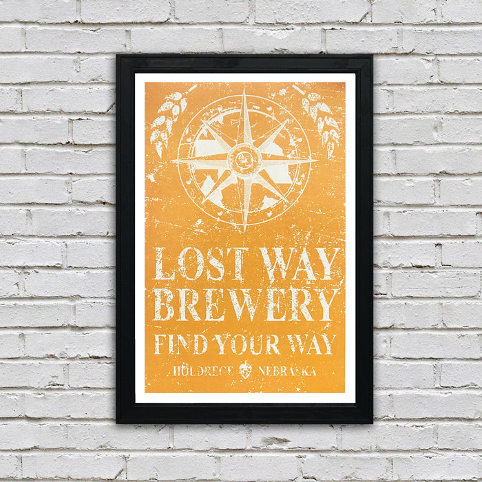 Limited Edition Lost Way Brewery - Craft Beer Poster - Harvest Yellow - 13x19"
