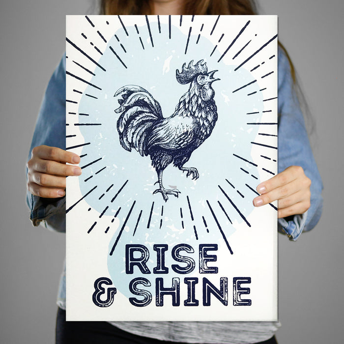 Limited Edition Rise and Shine Poster Art Print Blue - 13x19"