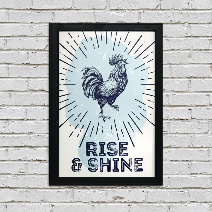 Limited Edition Rise and Shine Poster Art Print Blue - 13x19"
