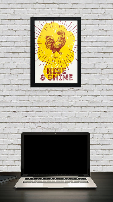 Limited Edition Rise and Shine Poster Art Print Red and Yellow - 13x19"