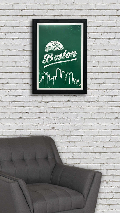 Limited Edition Vintage Boston Celtics Poster Art Print - 13x19"