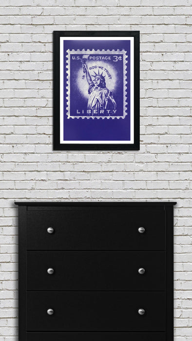 Limited Edition Statue of Liberty Poster - Postage Stamp Art - 13x19"