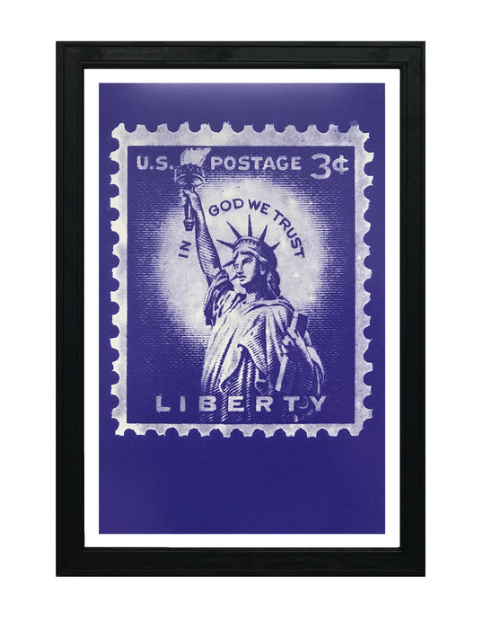 Limited Edition Statue of Liberty Poster - Postage Stamp Art - 13x19"