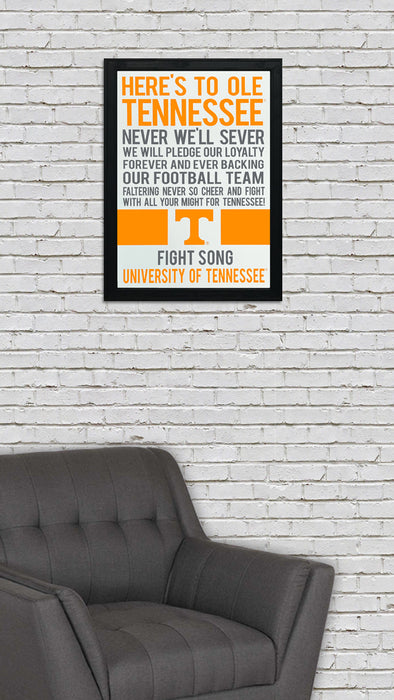 Limited Edition Tennessee Volunteers Fight Song - Down The Field Tennessee Vols Poster Art - 13x19"