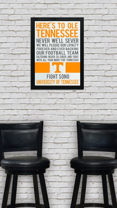 Limited Edition Tennessee Volunteers Fight Song - Down The Field Tennessee Vols Poster Art - 13x19"