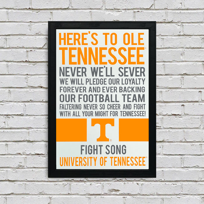 Limited Edition Tennessee Volunteers Fight Song - Down The Field Tennessee Vols Poster Art - 13x19"