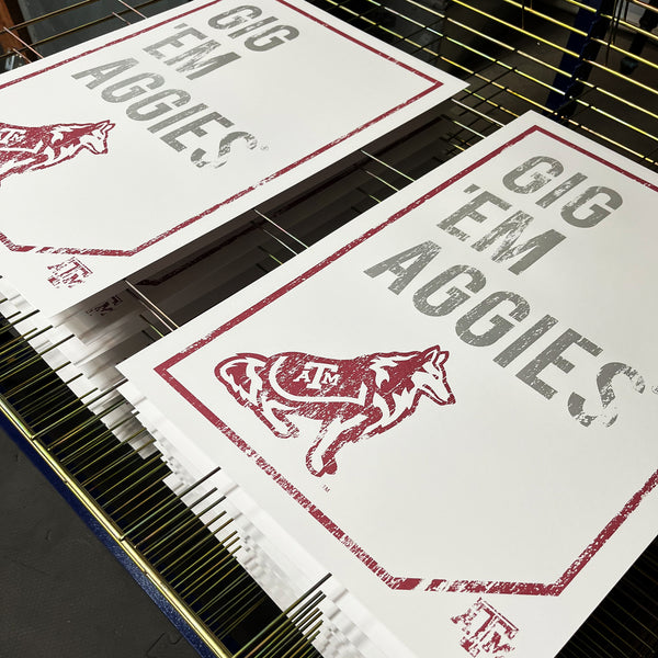 Limited Edition Gig 'Em Texas A&M Aggies Poster - Gifts for A&M Fans 