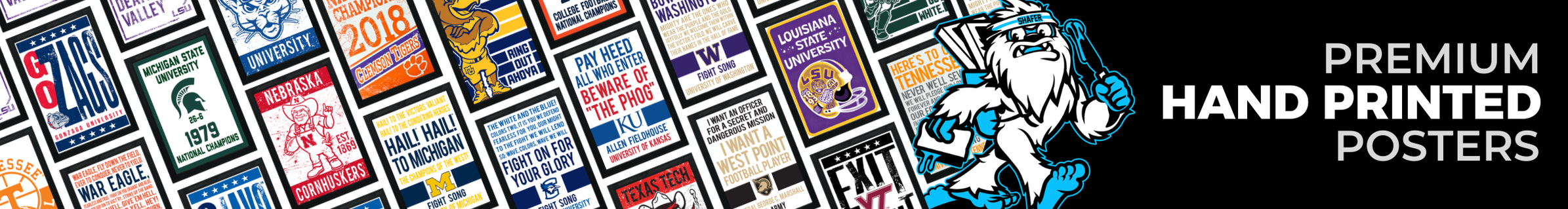 All College Sports Poster Art Prints — Shafer Print Shop
