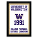 The image is a framed poster celebrating the University of Washington's College Football National Champions from 1991.