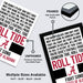 The image is a framed poster featuring the text "Roll Tide" in a large font, with the text "A" and "B" in the center. The poster is framed with a black border and is printed on a heavy duty matte paper. The poster is described as an "Unframed" print, which means it is printed on a lighter weight paper instead of a thicker one. The poster is available in multiple sizes, including 11x17, 13x19, 18x24, and 24x36" frames.