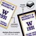 a framed poster of the University of Washington football team from 1991, with a focus on the team's name and championship title.
