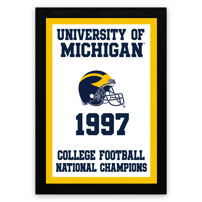 The image is a framed poster celebrating the University of Michigan's 1997 College Football National Champions.