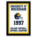 The image is a framed poster celebrating the University of Michigan's 1997 College Football National Champions.