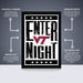 The image is a poster for "ENTER NIGHT", which is a college sports poster. The poster is officially licensed and is a premium printed poster. It is a flat, shipped poster that is easy to gift wrap. The poster features a large, bold text with a star design, and it is a perfect gift for the college sports community.