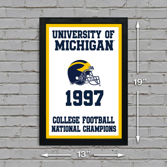 Limited Edition 1997 College Football National Champions Michigan Wolverines Poster - Gifts for Michigan Fans - 13x19"