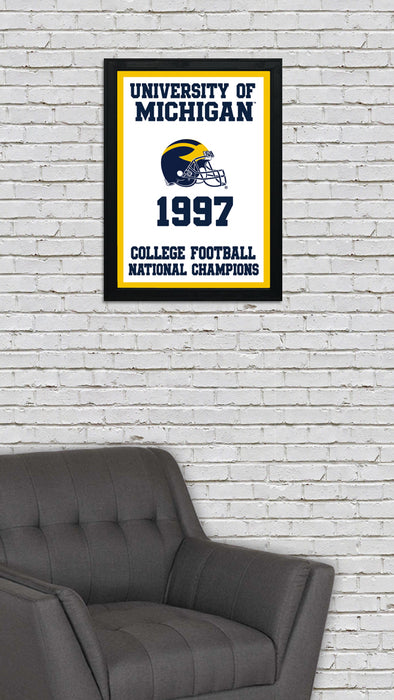 Limited Edition 1997 College Football National Champions Michigan Wolverines Poster - Gifts for Michigan Fans - 13x19"