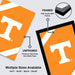 The image is a promotional graphic for framed and unframed prints of the University of Tennessee logo. It features two images of the logo, one framed and one unframed, along with text indicating the differences between the two options.