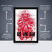 The image is a poster featuring a football player in a red uniform with the text "Go Big Red" and "Nebraska Cornhuskers" printed on it. The poster is described as " Officially licensed" and "Premium printed", indicating that it is a high-quality, professionally printed poster. The poster is also described as a "Shipped flat" and "The perfect gift", suggesting that it is a thoughtful and practical gift option.