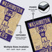 The image is a framed poster featuring a graphic of a mascot character from the University of Washington Huskies. The poster is framed and labeled as high-quality MDF frames.