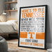 a framed poster with text and a logo, likely promoting a sports team or event.