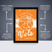 The image is a poster for the Tennessee Titans basketball team, featuring a distressed orange background with the team's logo and text.